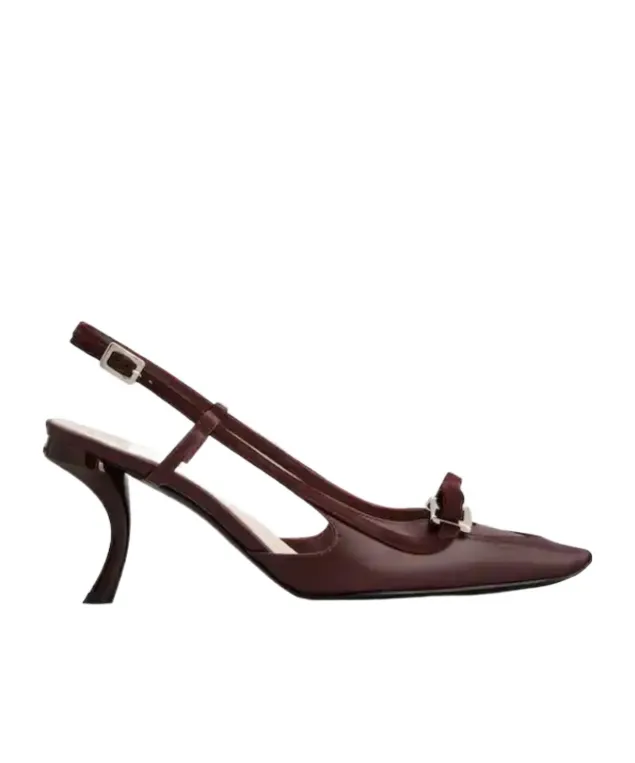 Virgule Slingback Pumps In Leather
