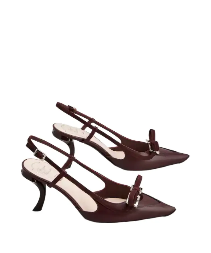 Virgule Slingback Pumps In Leather