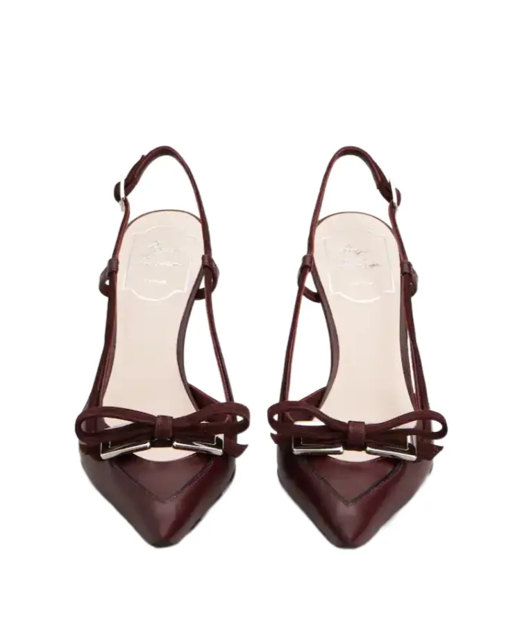 Virgule Slingback Pumps In Leather