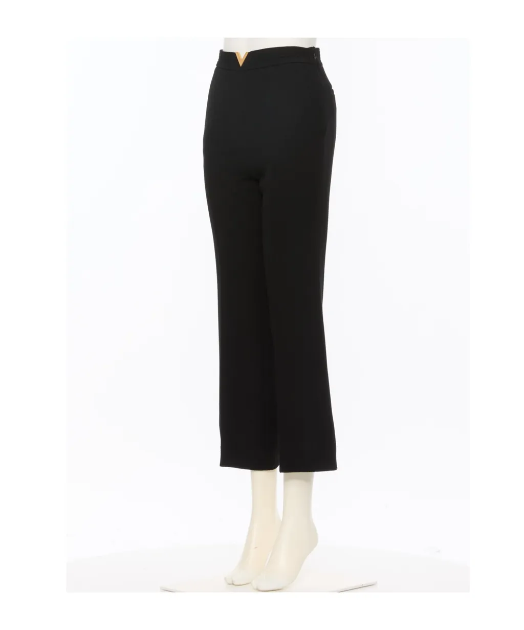 Valentino	Logo Plaque Cropped Pants