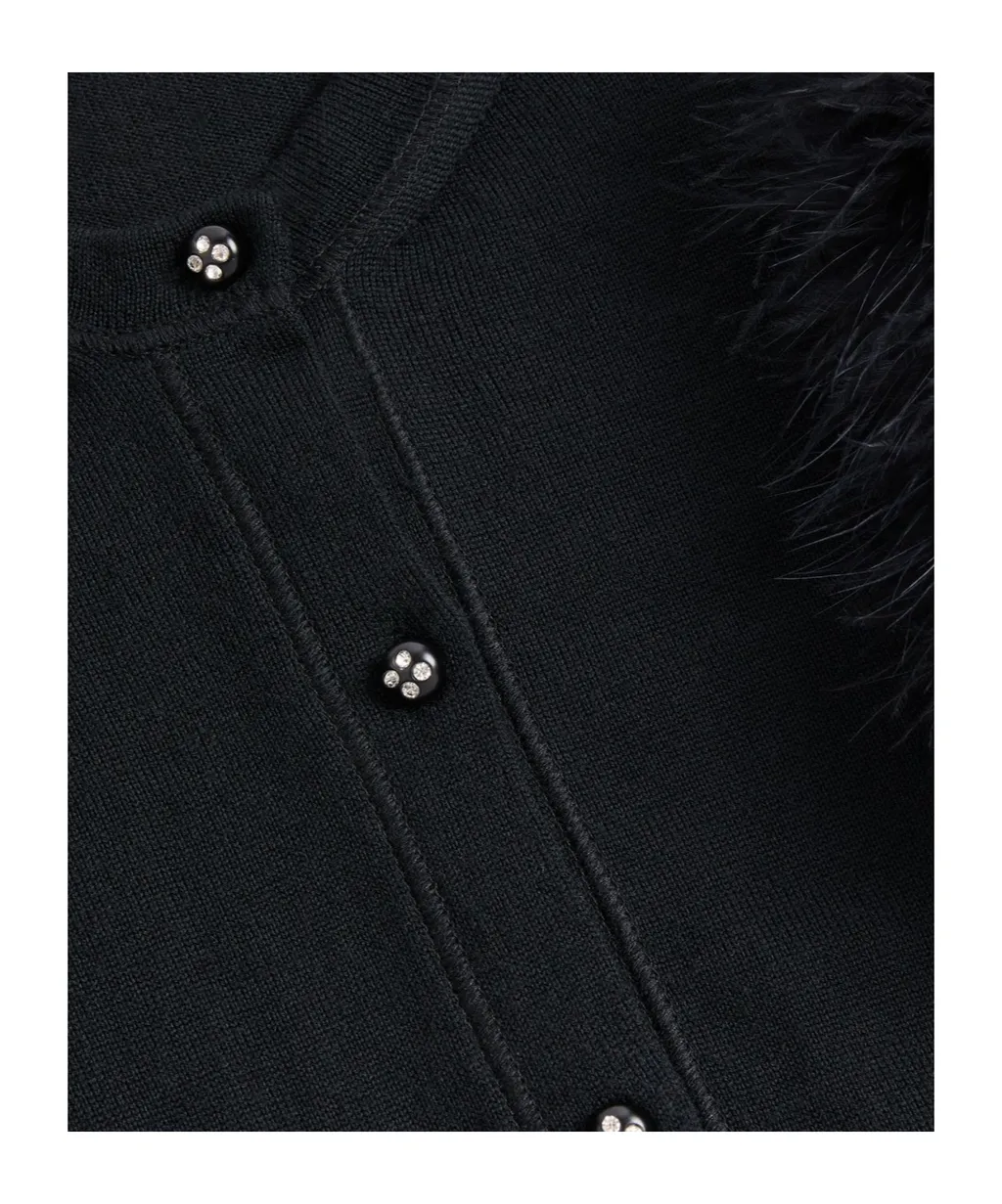 Valentino Crewneck Short-Sleeved Knitted Cardigan