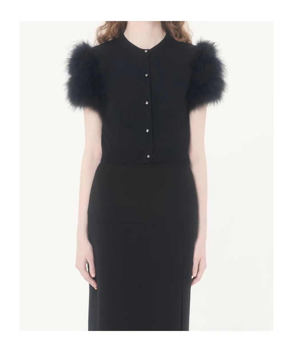 Valentino Crewneck Short-Sleeved Knitted Cardigan