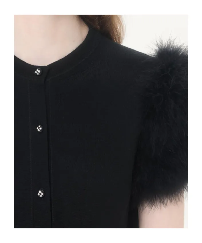 Valentino Crewneck Short-Sleeved Knitted Cardigan