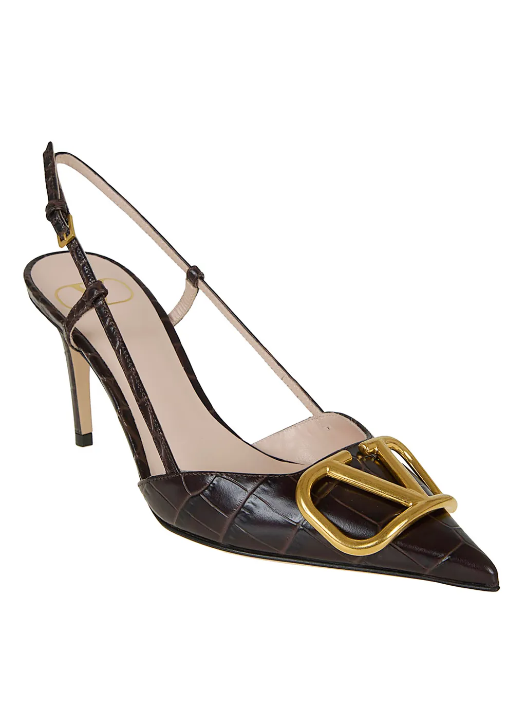 Valentino Vlogo Signature Pointed Toe Slingback Pumps