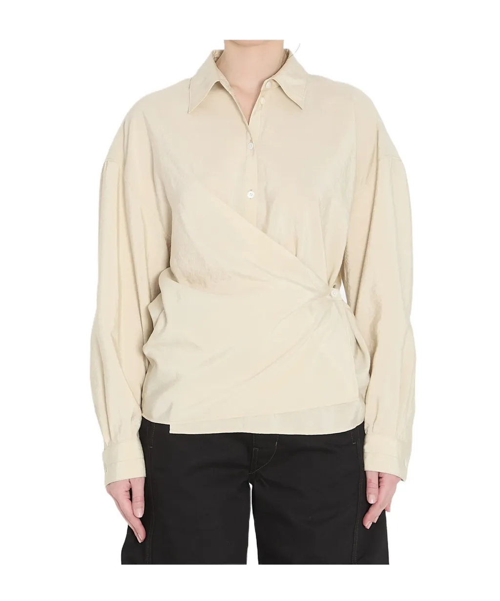 Straight Collar Twisted Shirt