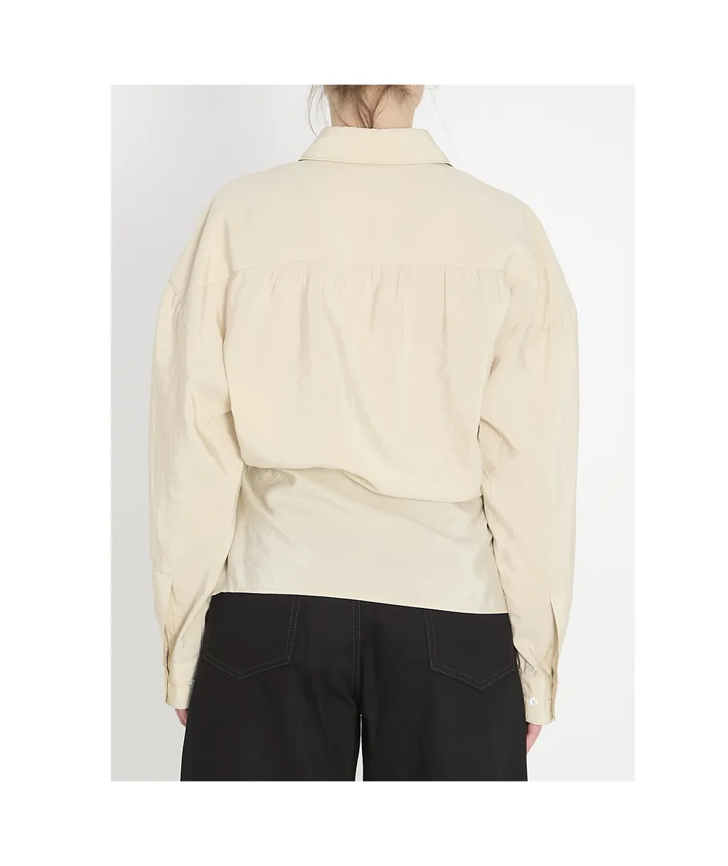 Straight Collar Twisted Shirt