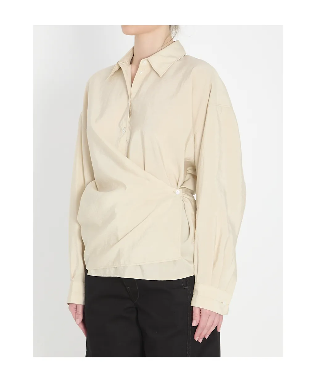 Straight Collar Twisted Shirt