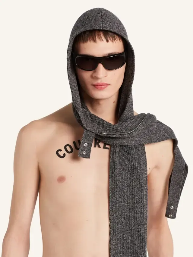 CourrÈGes Zipped Scarf Hood