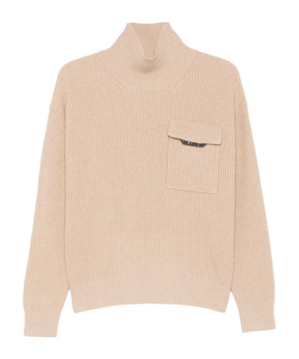 Ribbed High-Neck Sweater