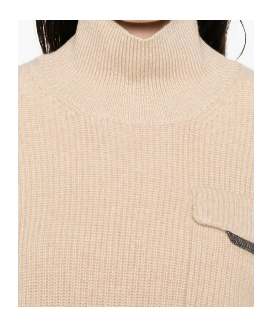 Ribbed High-Neck Sweater