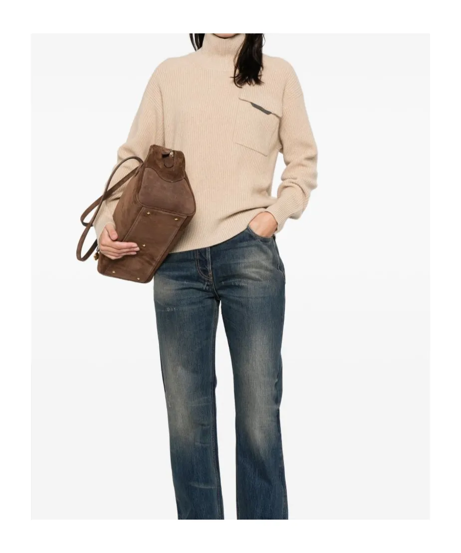 Ribbed High-Neck Sweater