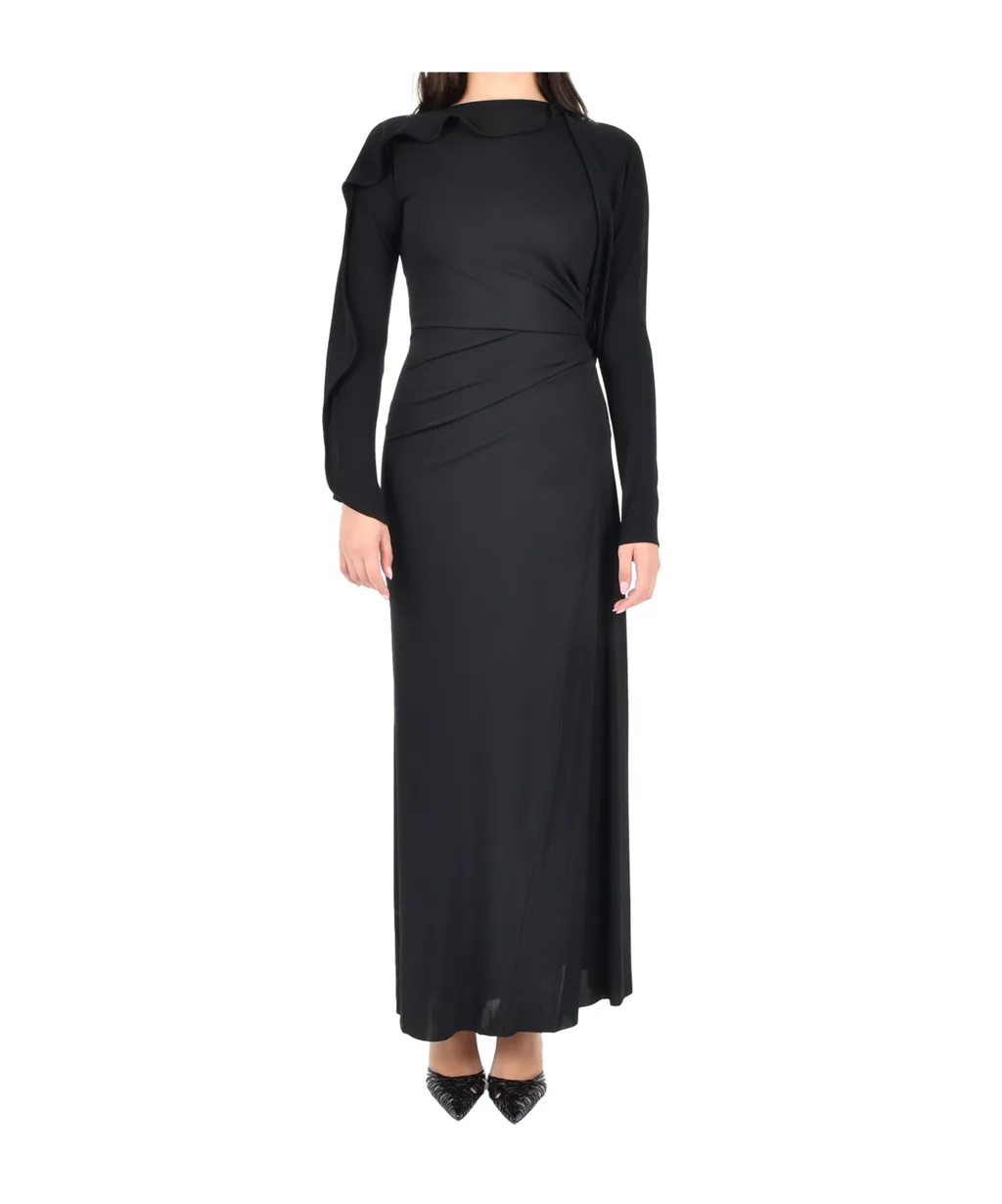 Ruffled-Detail Maxi Dress