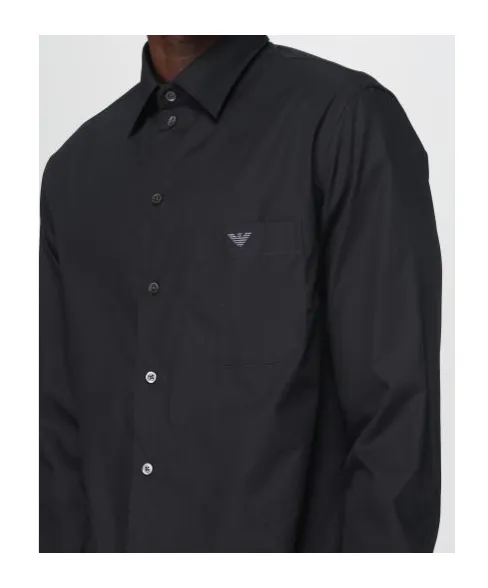 Emporio Armani Regular Fit Logo Embroidered Shirt