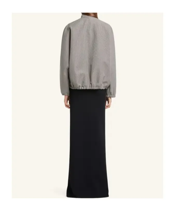 Courrges Buckle Zipped Houndstooth Bomber Jacket
