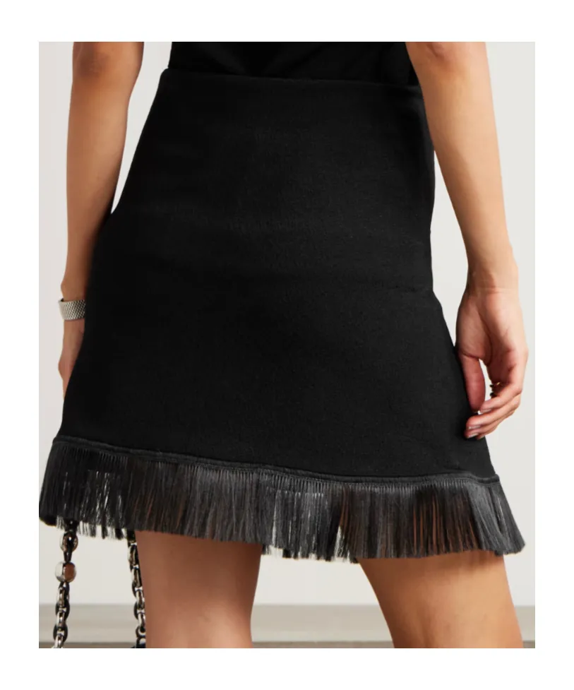 Jil Sander High Waist Fringed Mini Skirt