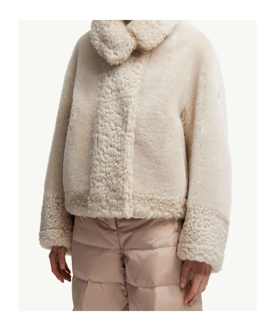 Gobain Shearling & Suede Short Down Jacket