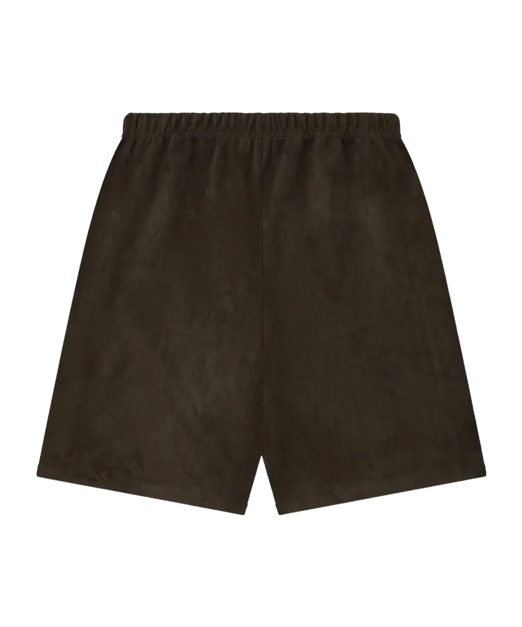 Relaxed Suede-Effect Drawstring Shorts