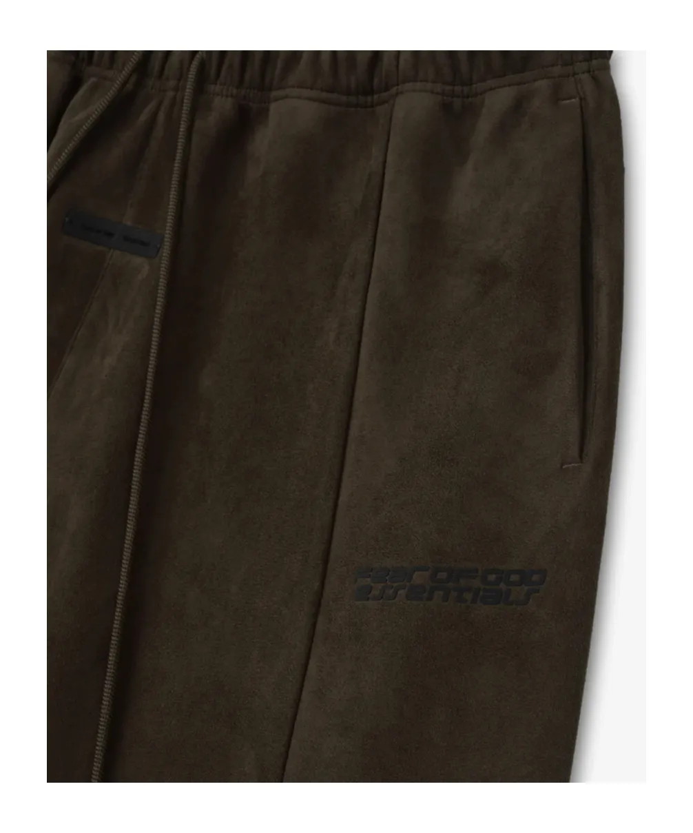 Suede-Effect Flared Track Pants