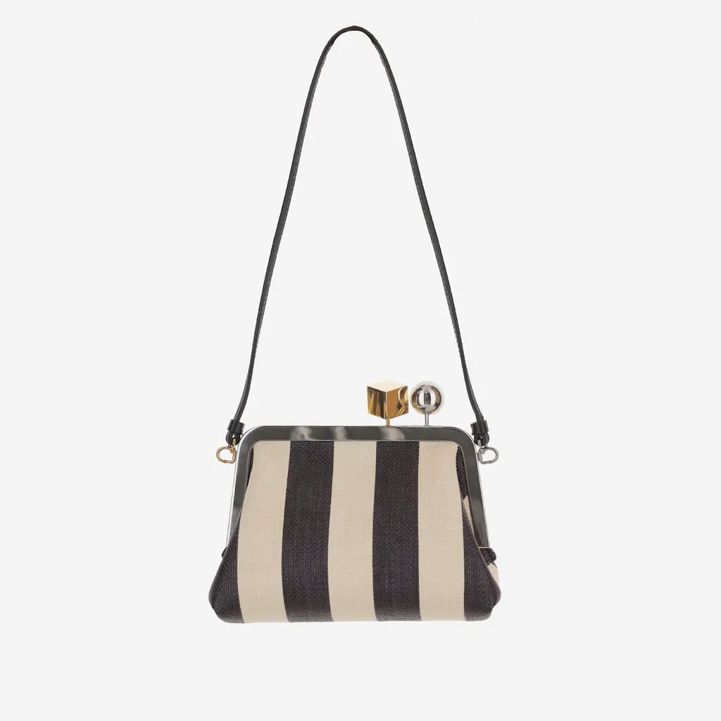 Jacquemus Berlingot Stripped Clasp Clutch Bag