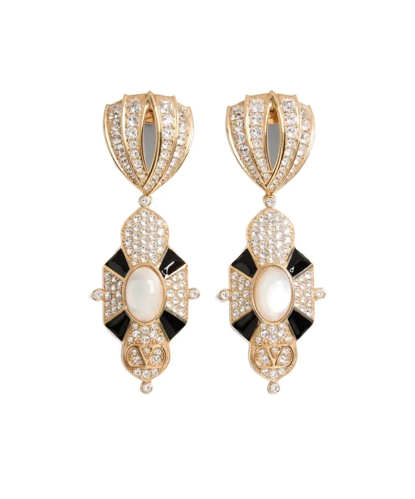 Pas Plus Earrings In Metal, Resin, Enamel And Swarovski® Crystals