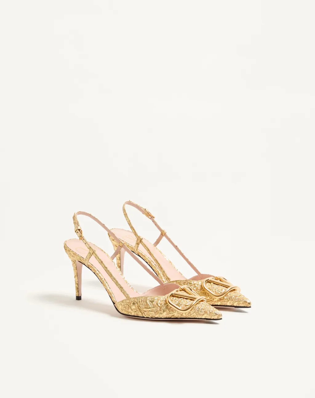 Valentino Vlogo Signature Pointed Toe Slingback Pumps