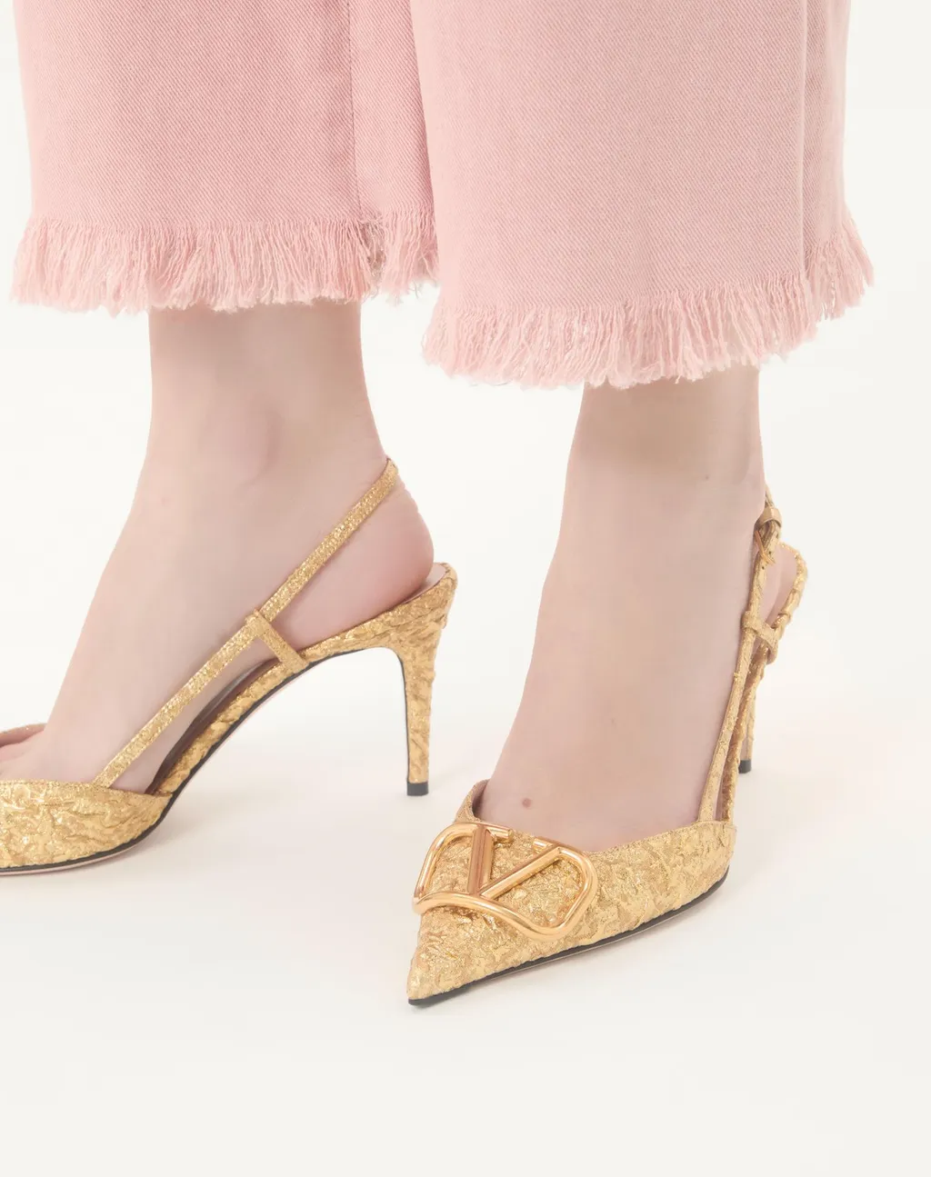 Valentino Vlogo Signature Pointed Toe Slingback Pumps