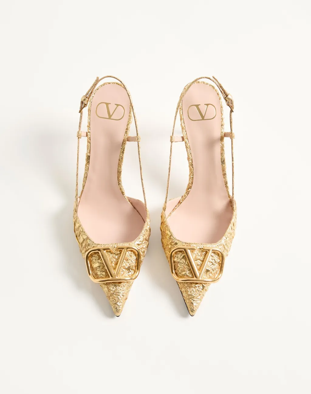 Valentino Vlogo Signature Pointed Toe Slingback Pumps