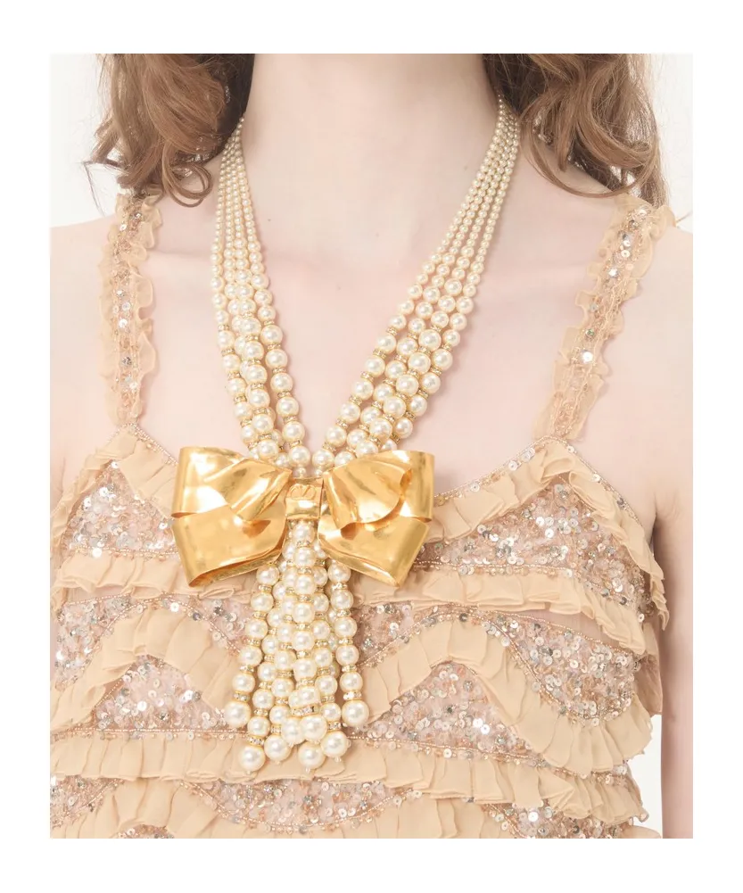 Trop Chou Necklace In Metal, Enamel, Pearls And Crystals