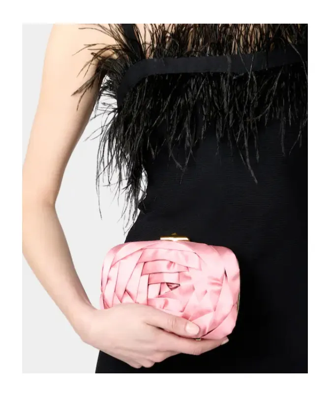 Rose Vivier Clutch In Satin