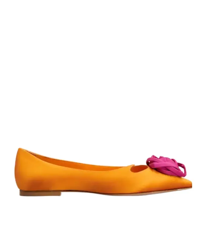 Rose Vivier Ballerinas In Satin