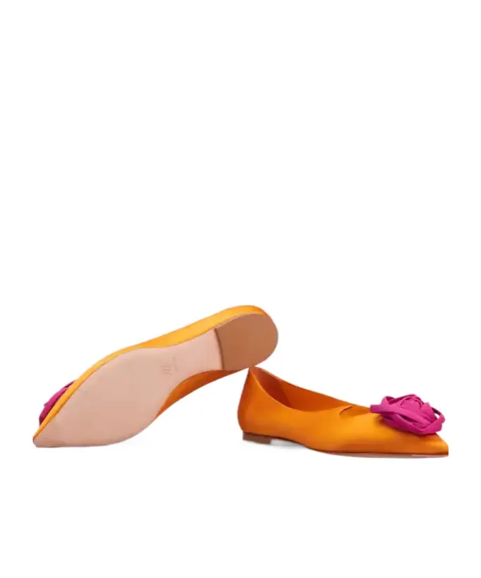 Rose Vivier Ballerinas In Satin