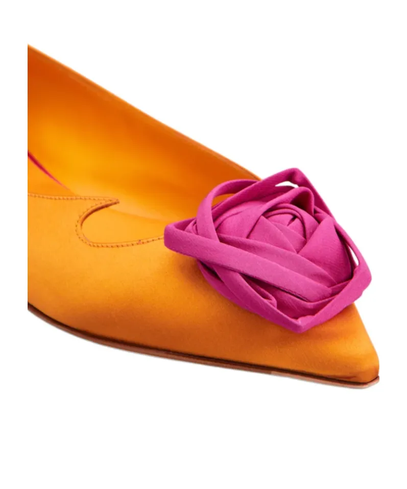 Rose Vivier Ballerinas In Satin