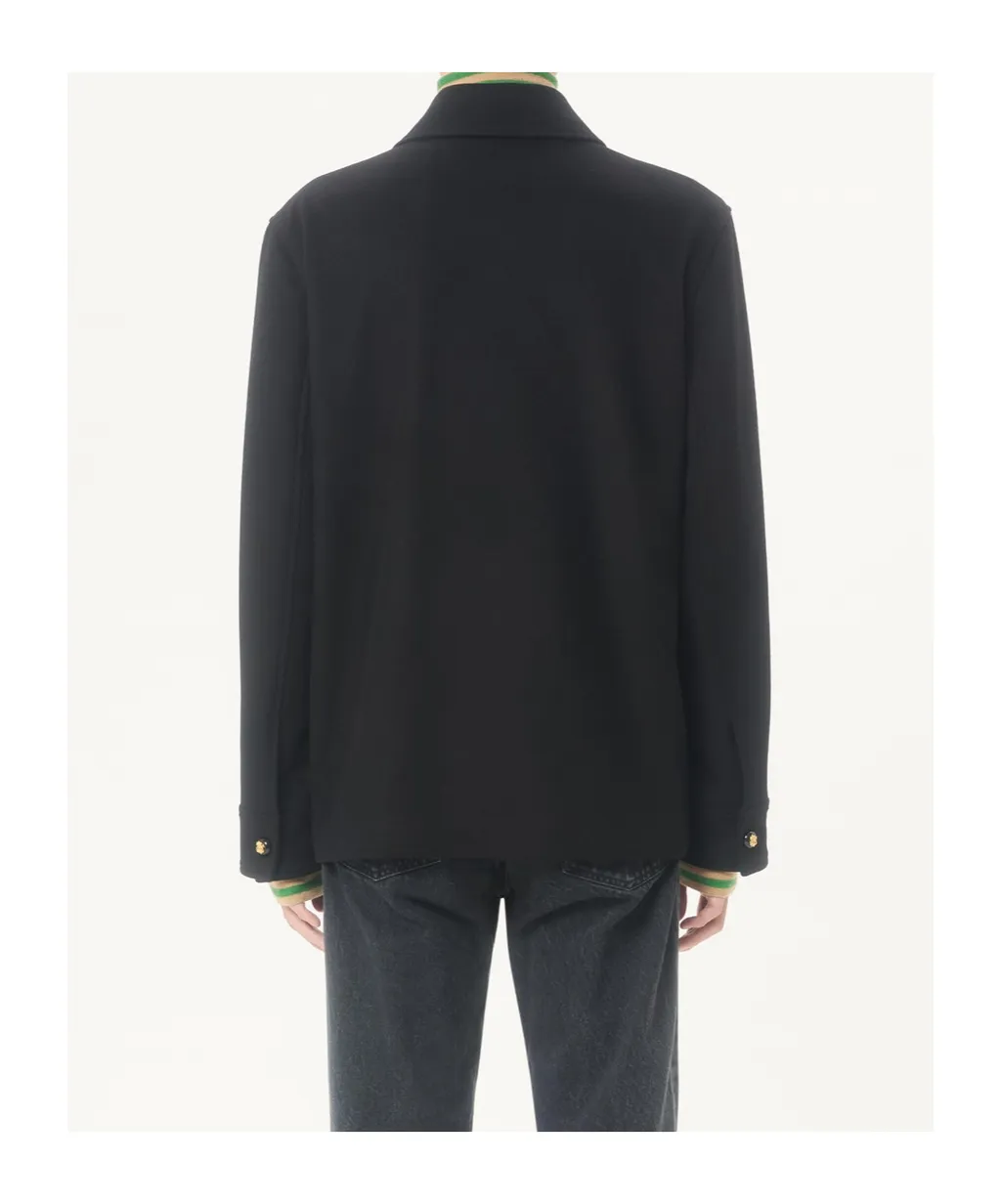 Valentino Wool And Cashmere Jacket With Embroidered Valentino Patch