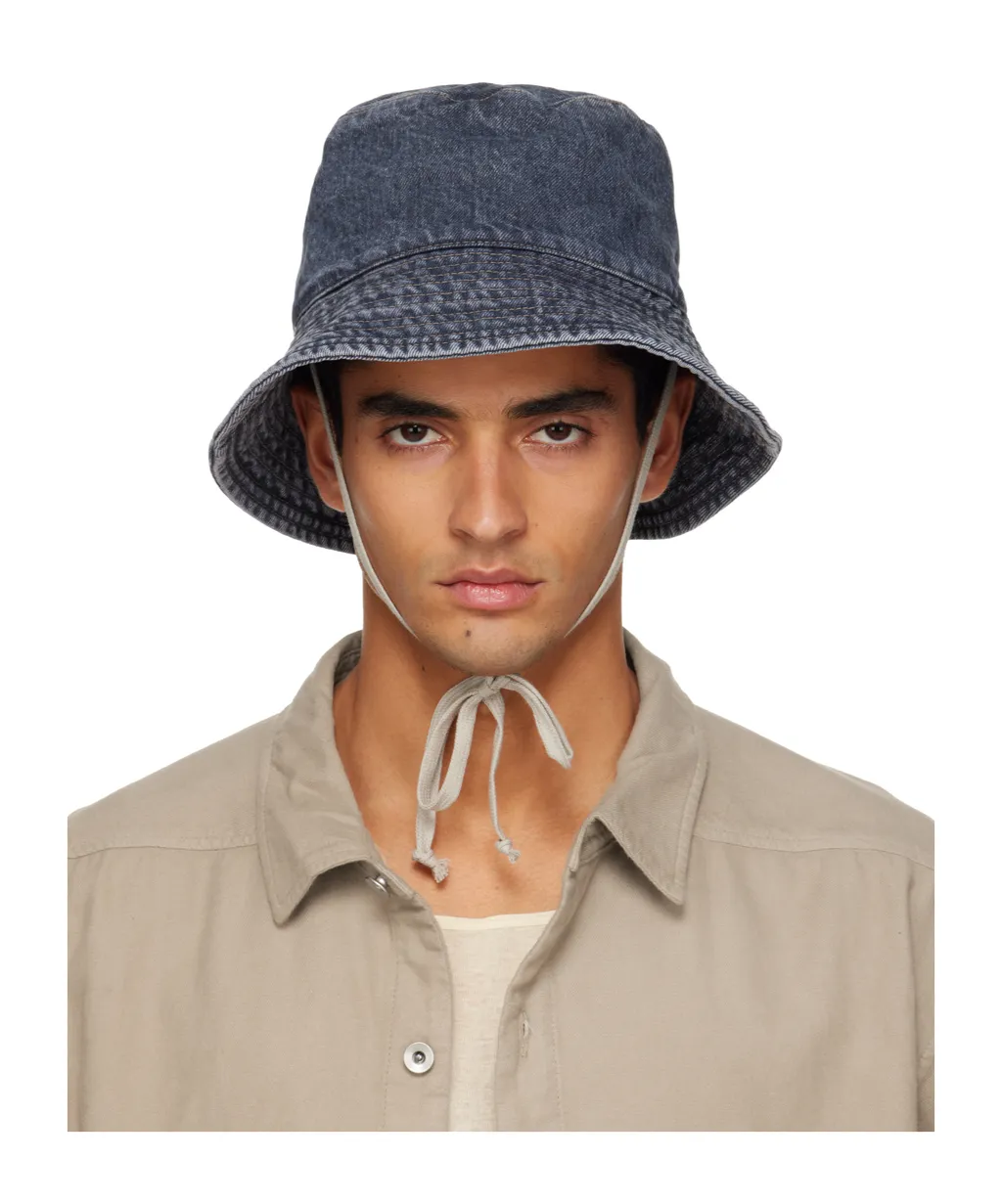 Rick Owens Drkshdw Drawstring Denim Bucket Hat