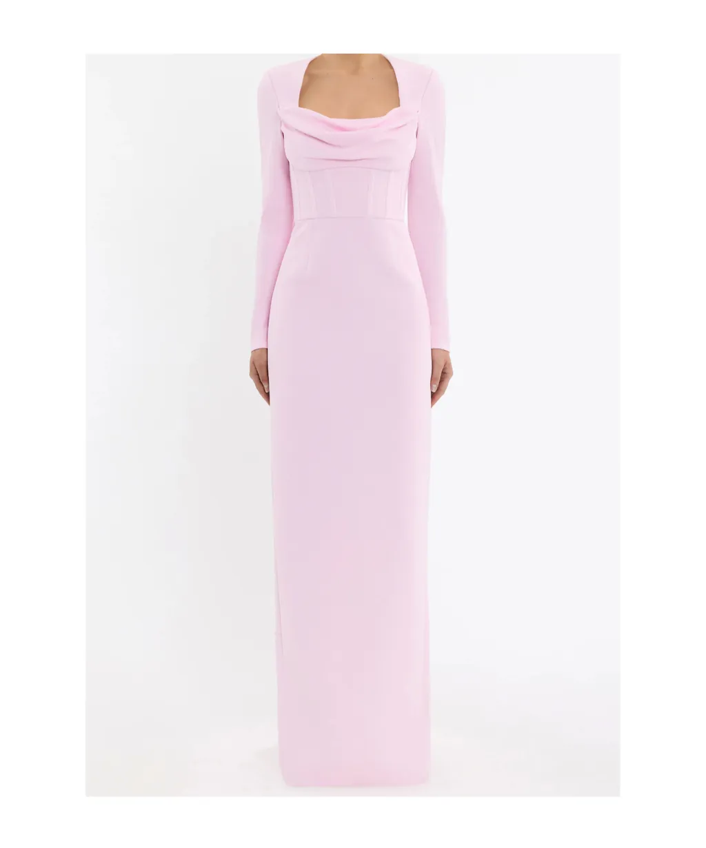 Nemy Cowl-Neck Long-Sleeve Maxi Dress