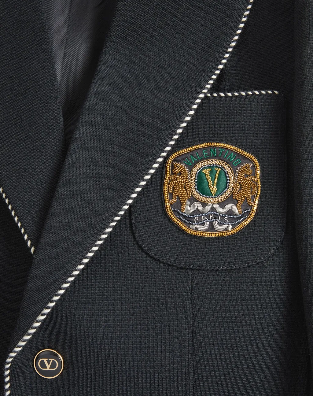 Valentino Logo Patch Single-Breasted Jacket
