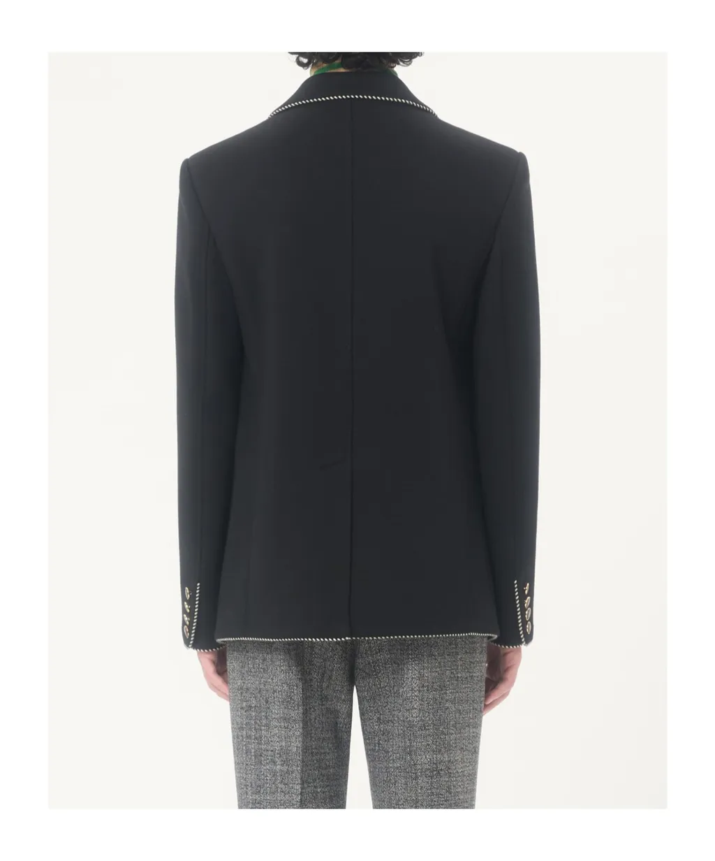 Valentino Logo Patch Single-Breasted Jacket