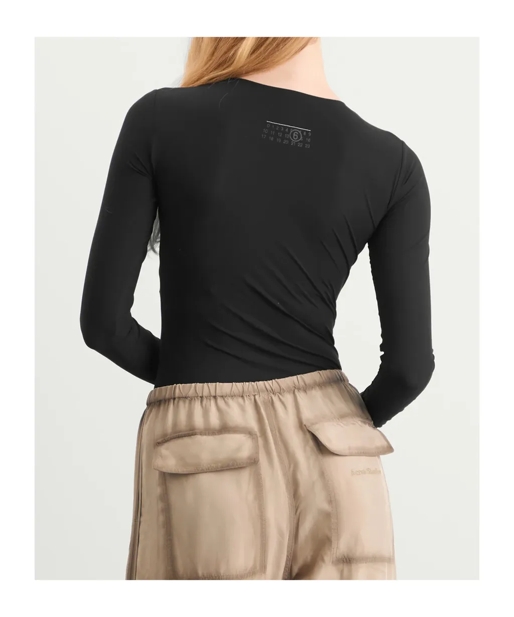 Mm6 Maison Margiela Long-Sleeve Crewneck Bodysuit