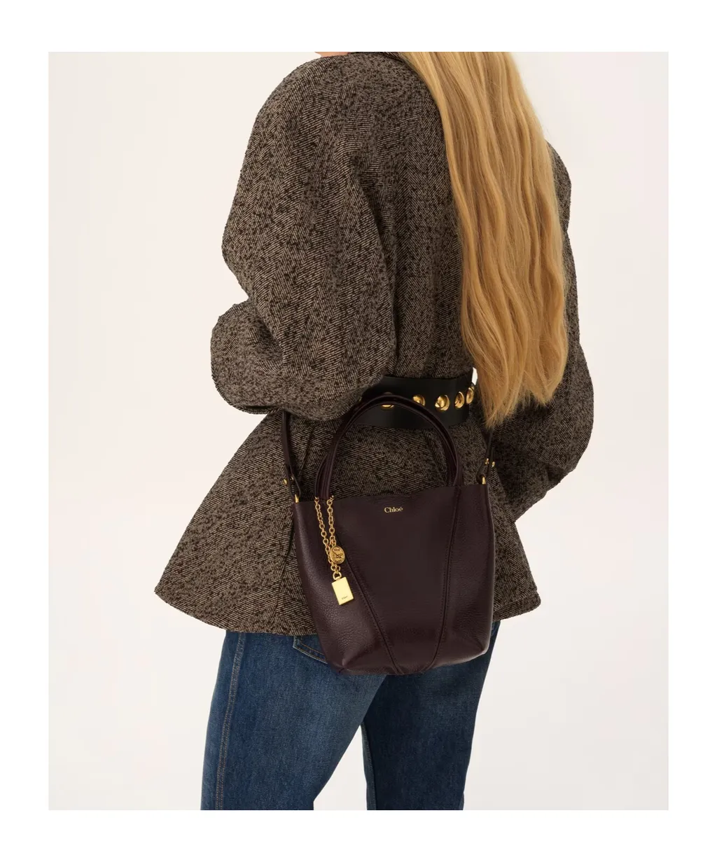 Chloé Spin Logo Printed Small Top Handle Bag