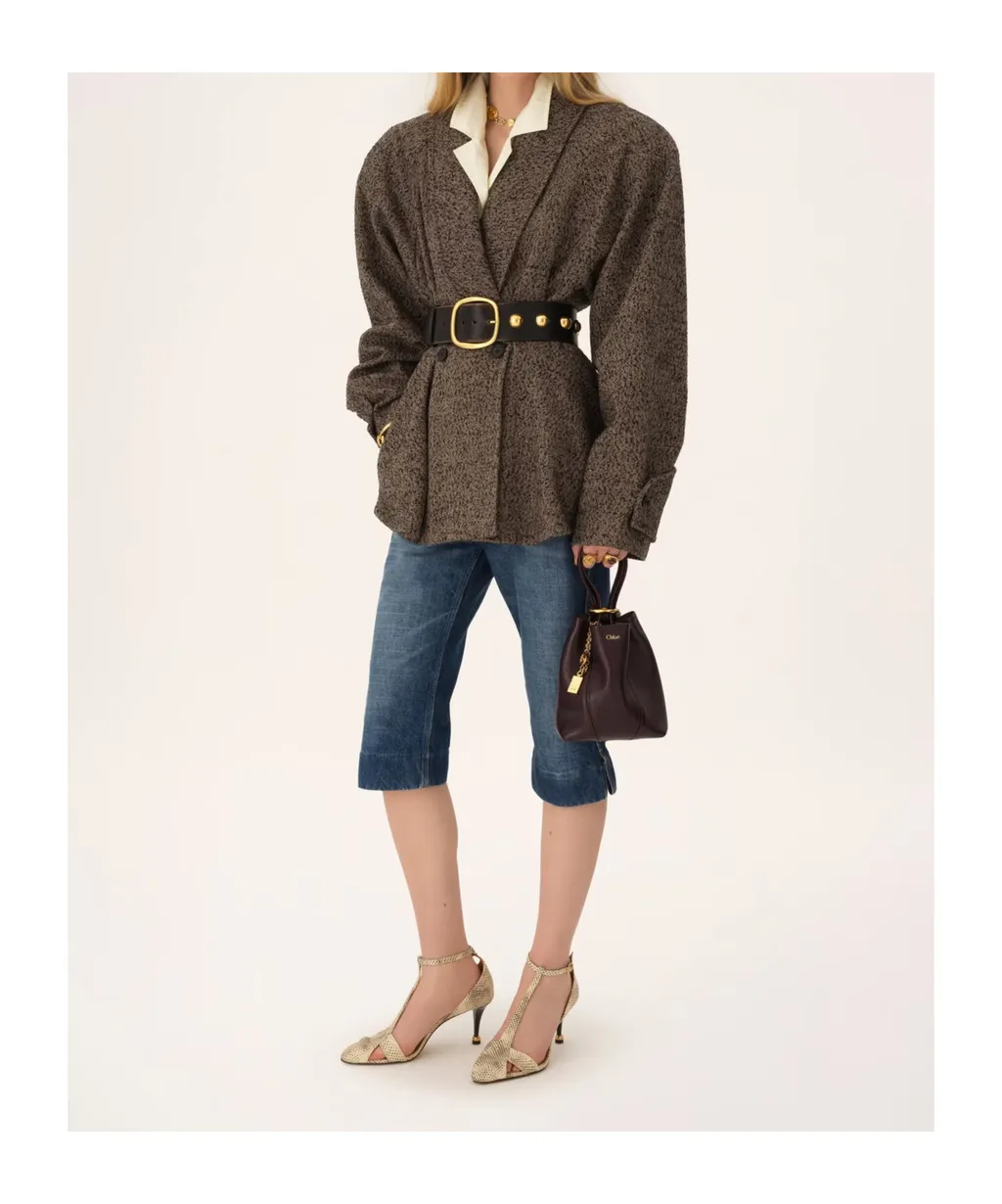 Chloé Spin Logo Printed Small Top Handle Bag