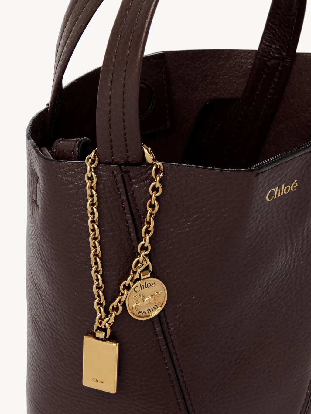 Chloé Spin Logo Printed Small Top Handle Bag