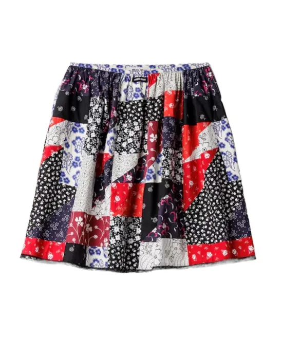 Patchwork Poplin Skirt