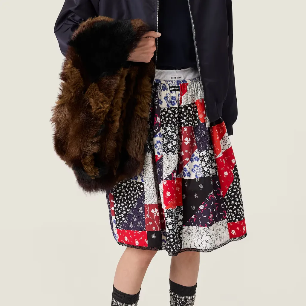 Patchwork Poplin Skirt