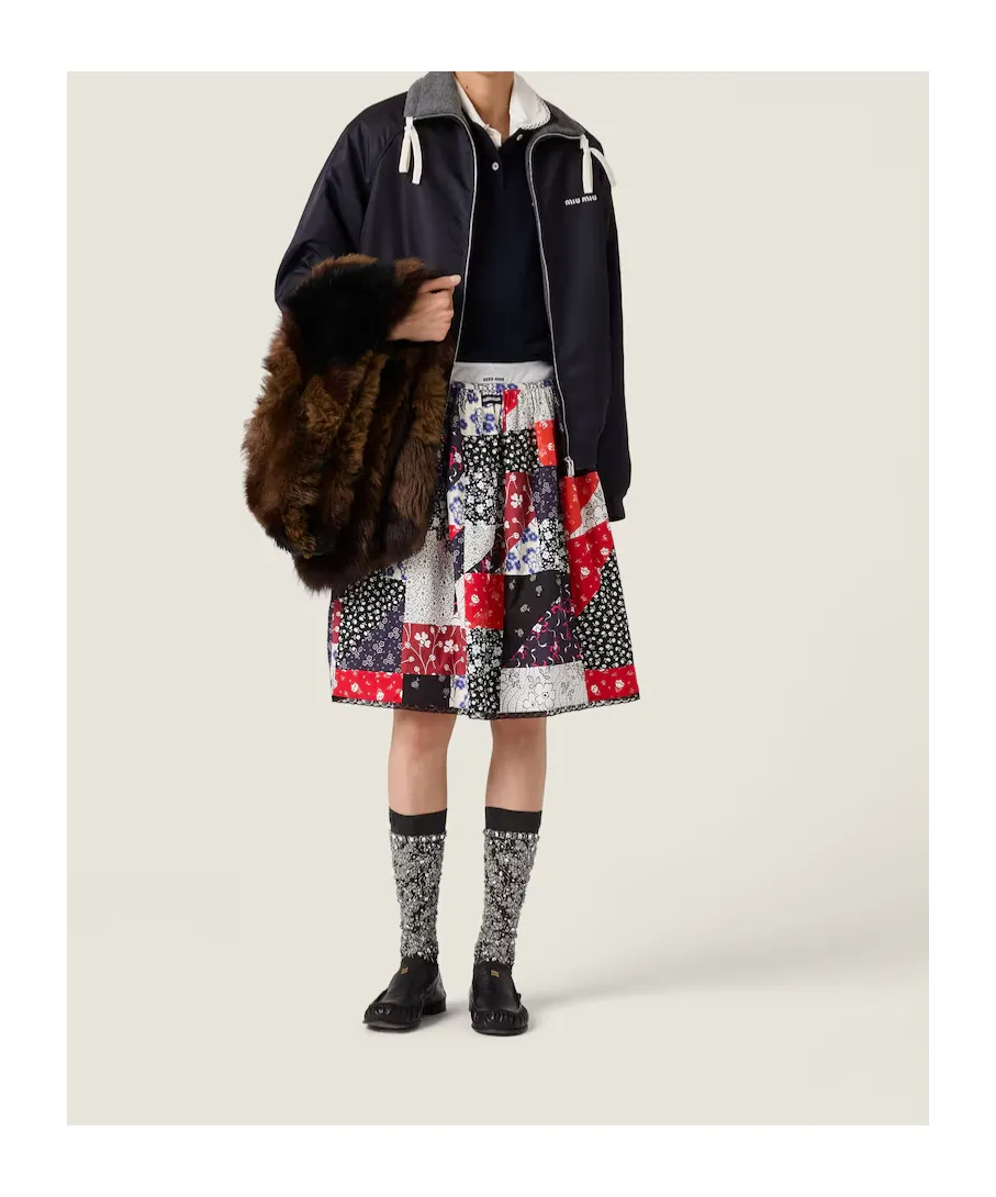 Patchwork Poplin Skirt