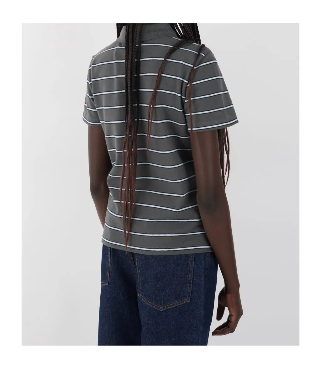 Striped Short-Sleeved Polo Shirt