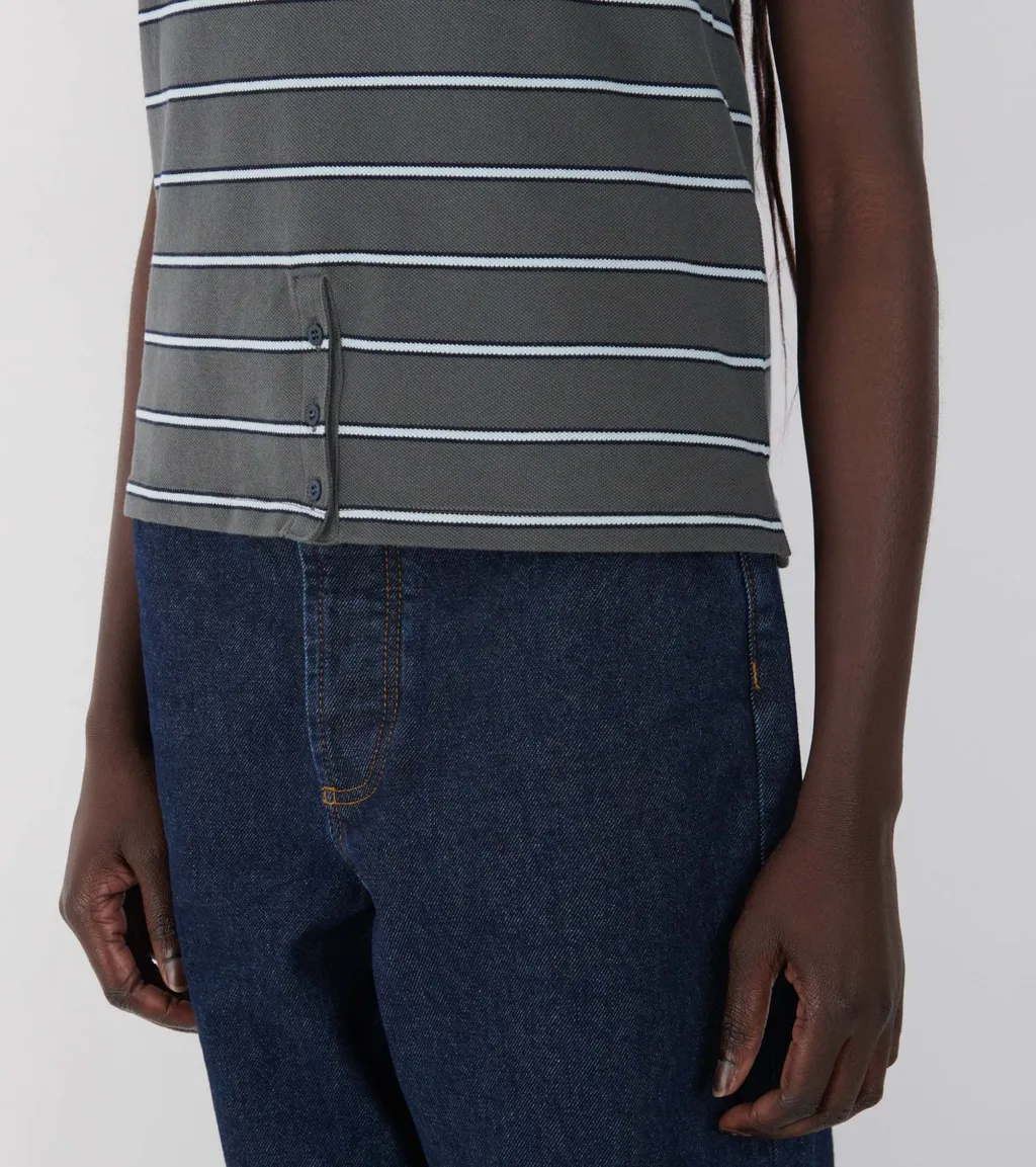 Striped Short-Sleeved Polo Shirt