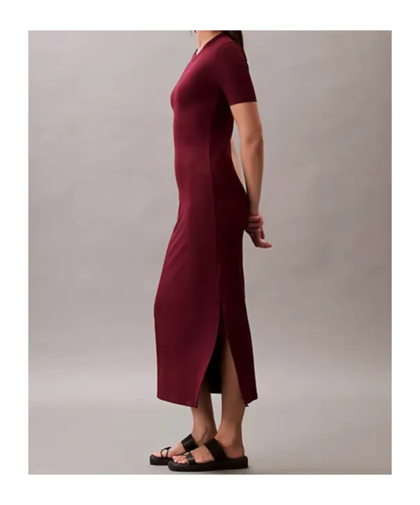 Modal Stretch Rib Midi Dress