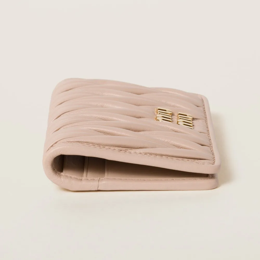 Miu Miu Logo-Lettering Matelassé Cardholder