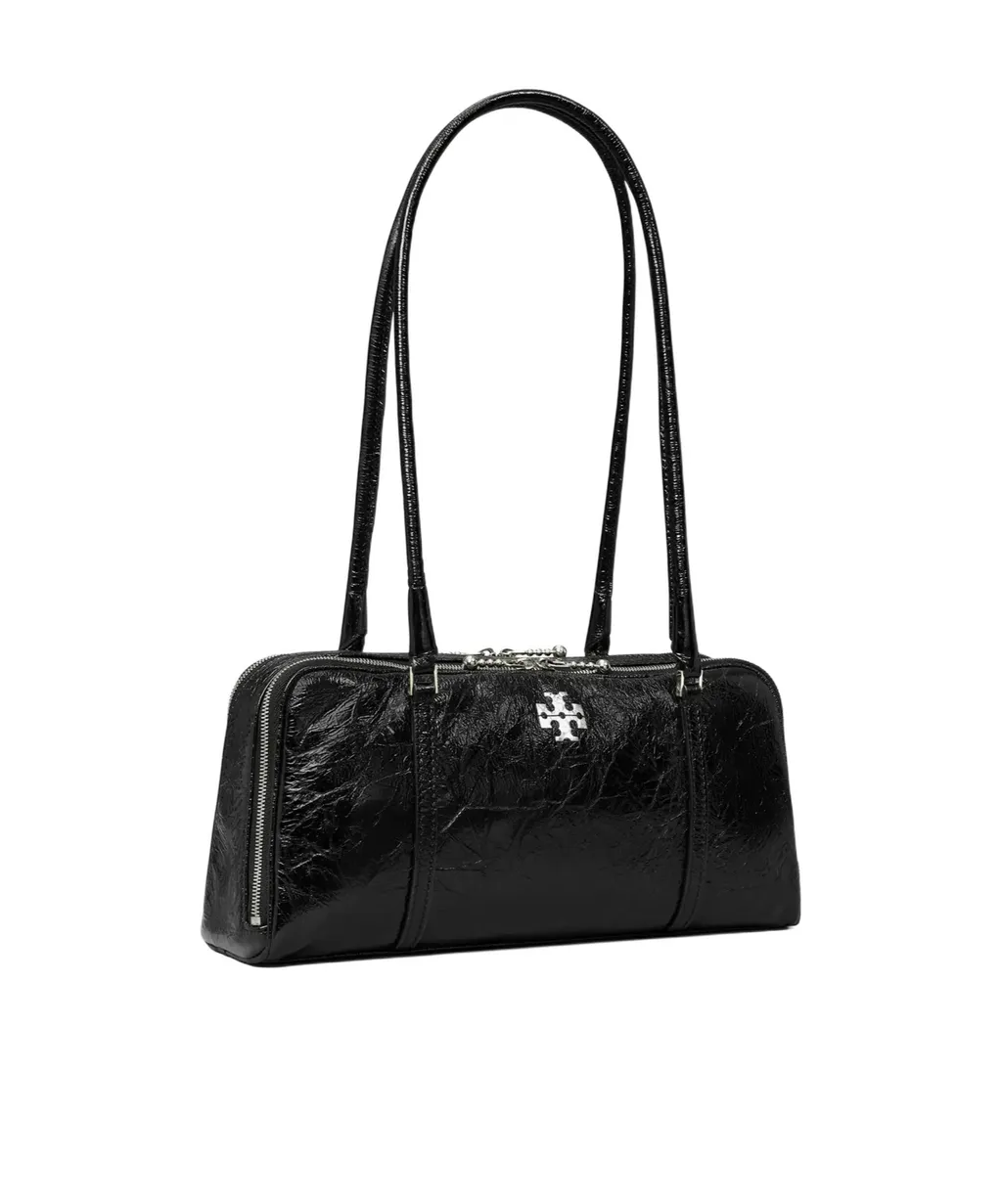 Small Marshmallow Crinkle-Leather Shoulder Bag