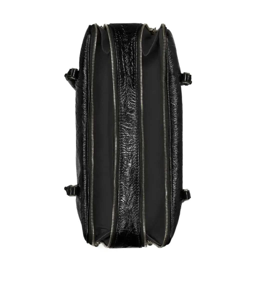 Small Marshmallow Crinkle-Leather Shoulder Bag